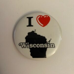 I Love Wisconsin Vintage Button